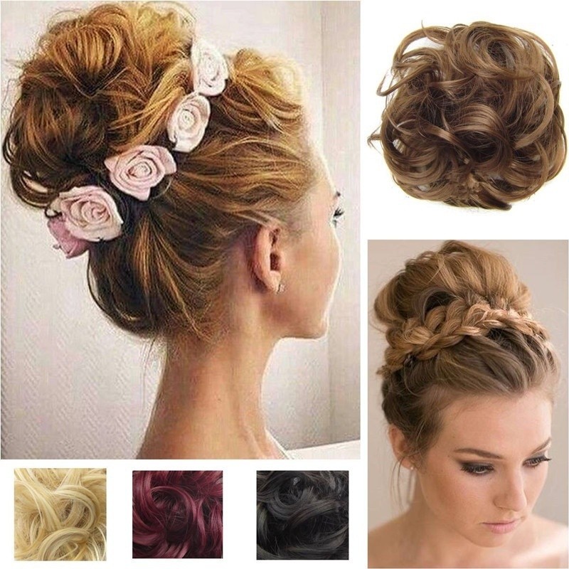 Natural Curly Hair Extension Hairpiece Bun Updo Scrunchie Pony Tail As Human US