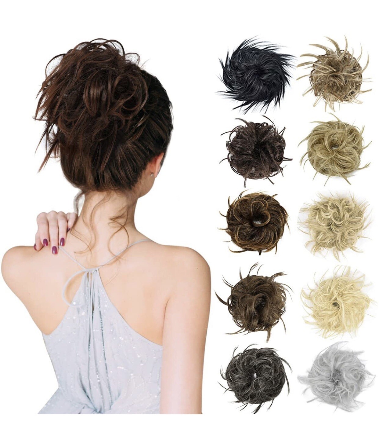 Ponytail Updo Scrunchies Tousle Messy Bun Hair Extensions