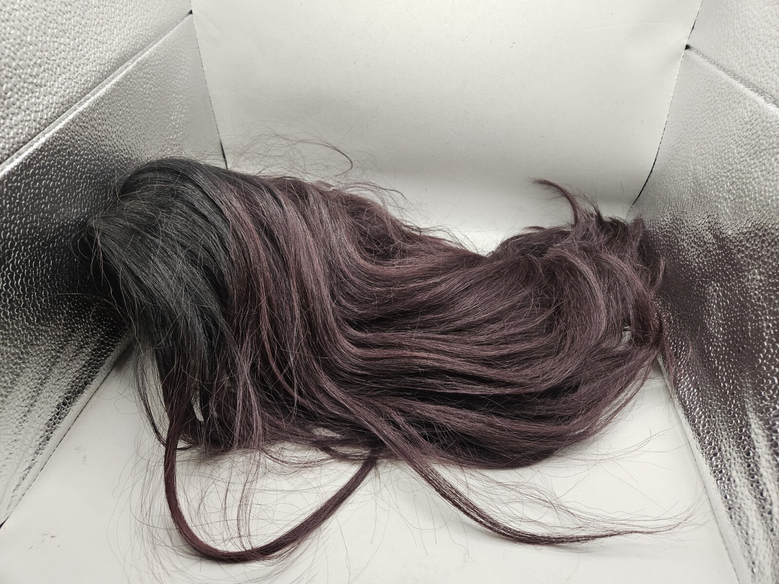 Mayde Beauty Wig Black With Auburn Highlights Wig Used Curling Iron Safe Used