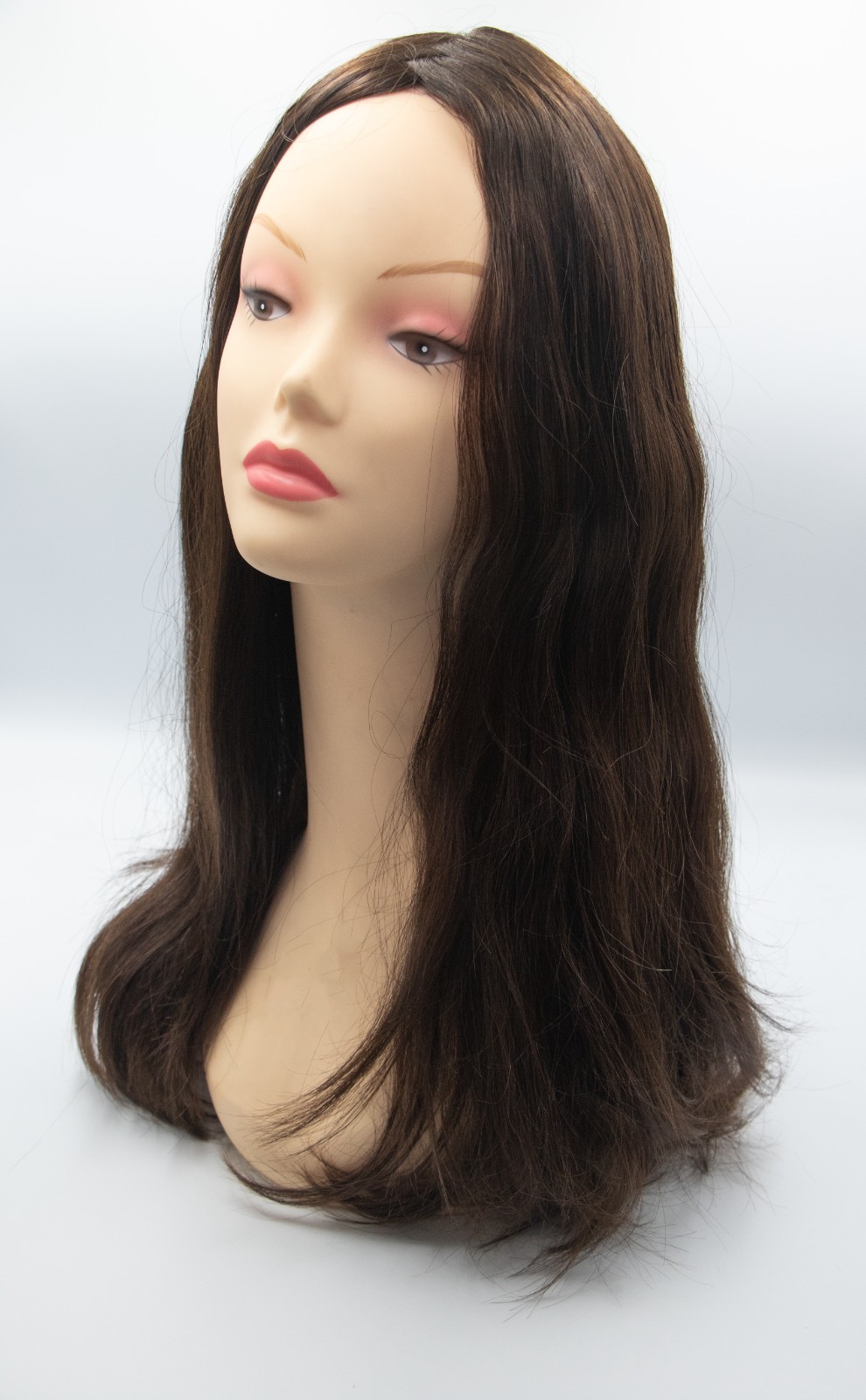23″ Dark Brown (2) European Human Hair Kosher Wig Medium Cap