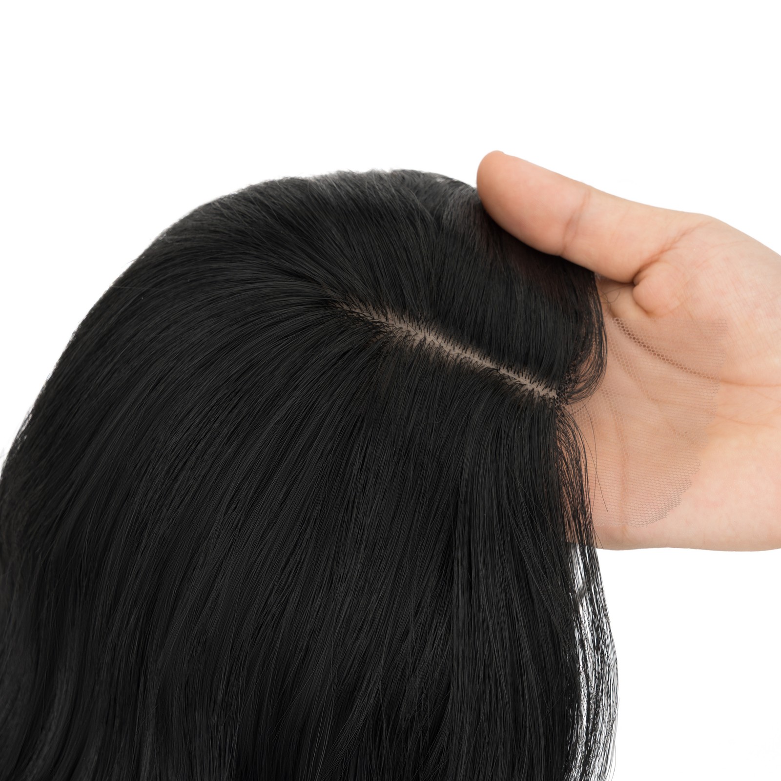 6.5×6.5 Women Topper Real As Human Hair Toupee Clip in Loose Wave Wavy Hairpiece