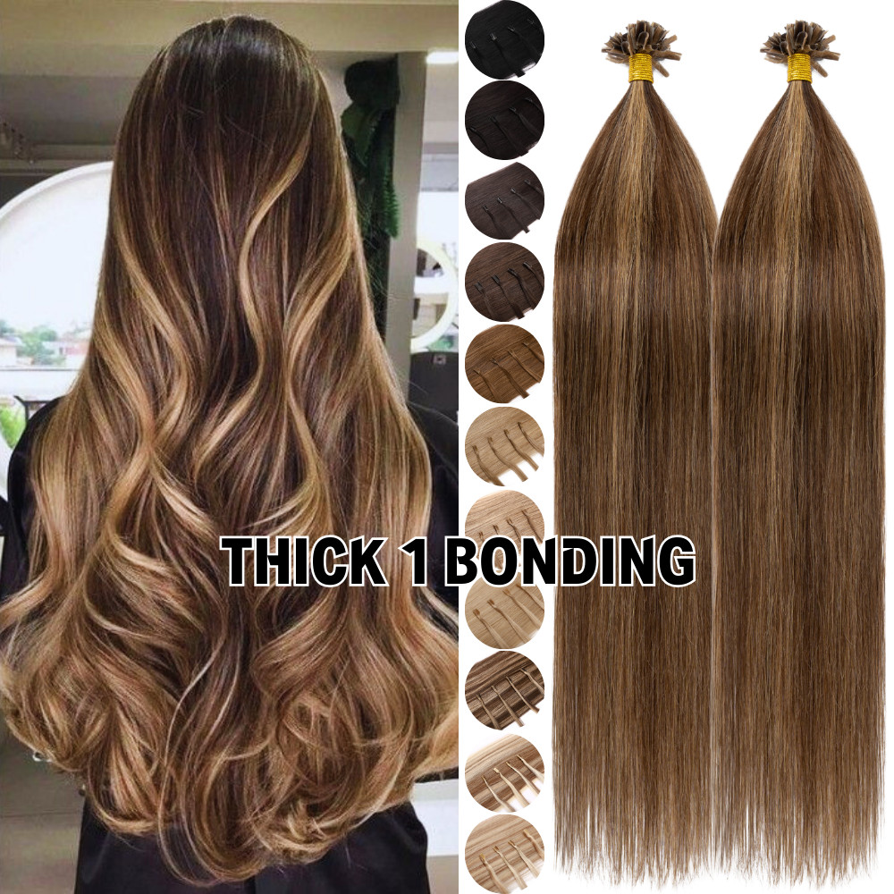 200S Thick Nail U Tip Russian Pre Bonded Keratin Remy Human Hair Extensions 1g/s