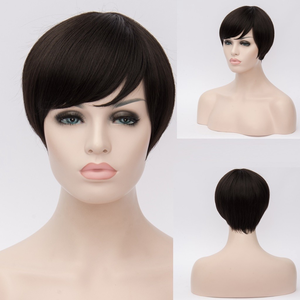 New Short Black Layered Women’s Synthetic Wig 6Inch