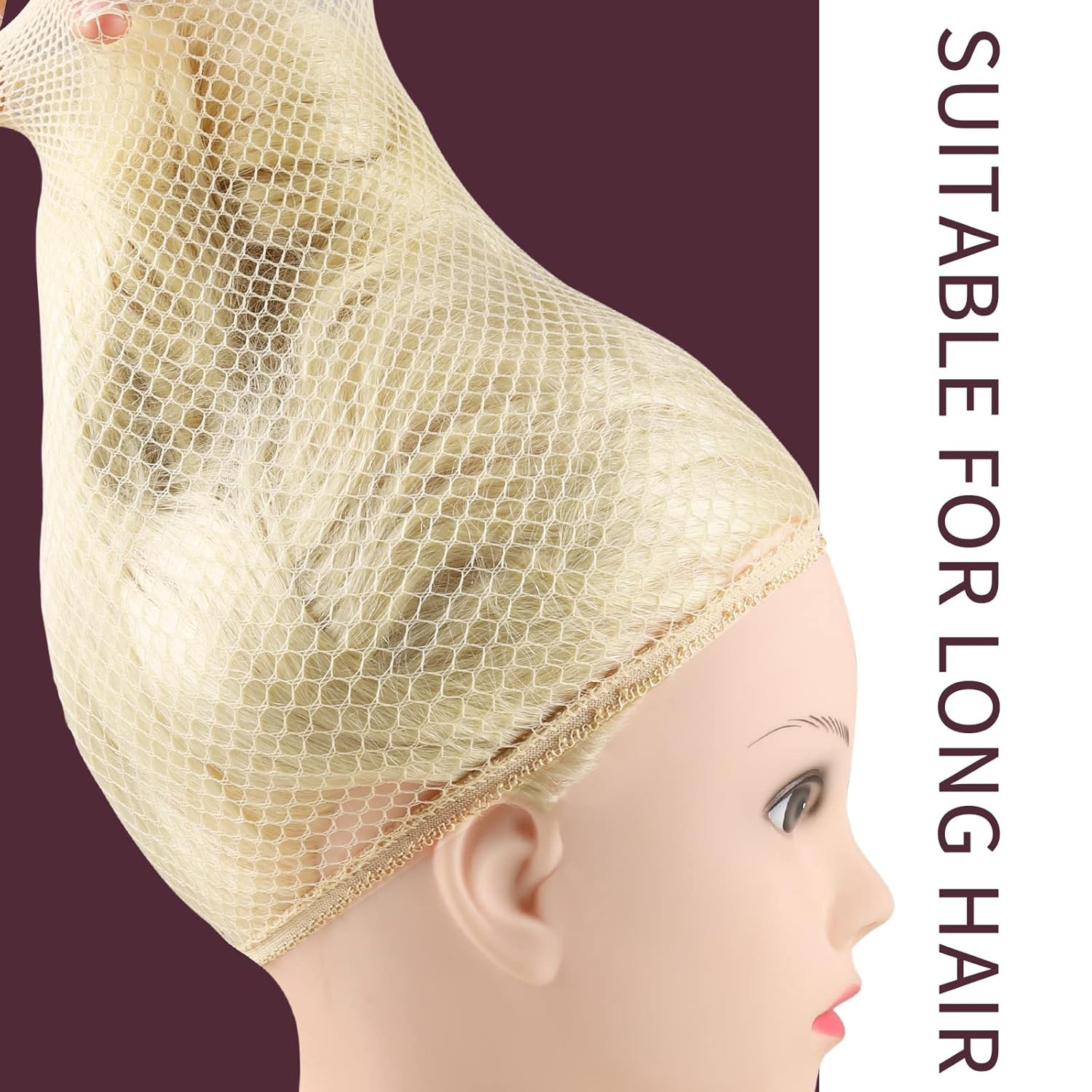 Wig Caps Net, 4PCS Wig Caps Mesh Net Open End, Light Brown Wig Cap for Women, Ny