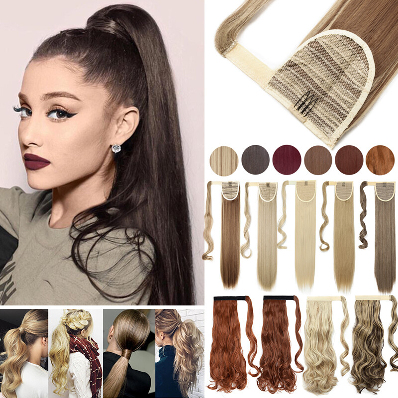 Mega Long Thick Wrap On Ponytail Pony Tailsl As Human Hair Extension Curly Wavy