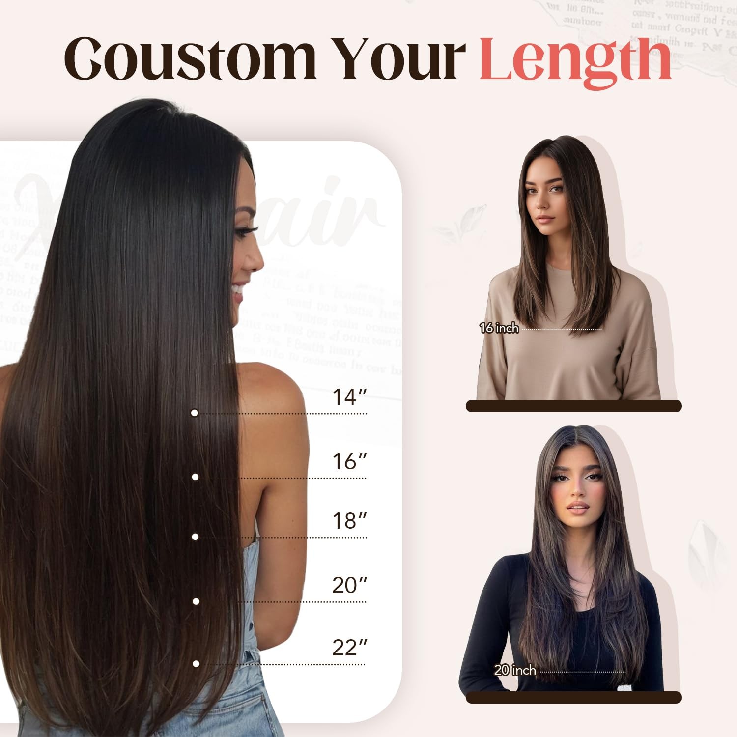 Xdhair Wire Hair Extensions 70G 14 Inch Hairpiece Medium Dark Brown Real Human