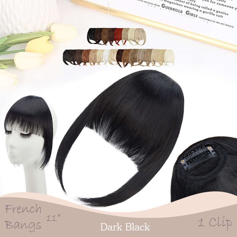 Thin Neat Bangs AS Remy Human Hair Extensions Clip in on Fringe Front Hairpieces