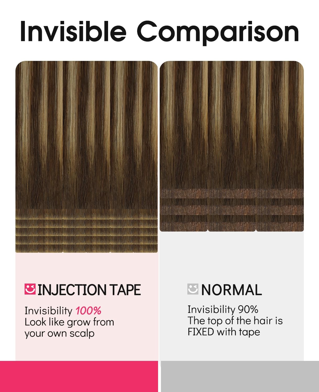 Youngsmile Injection Tape In Hair Extensions Human Hair 4/27/4 Chocolate Brown