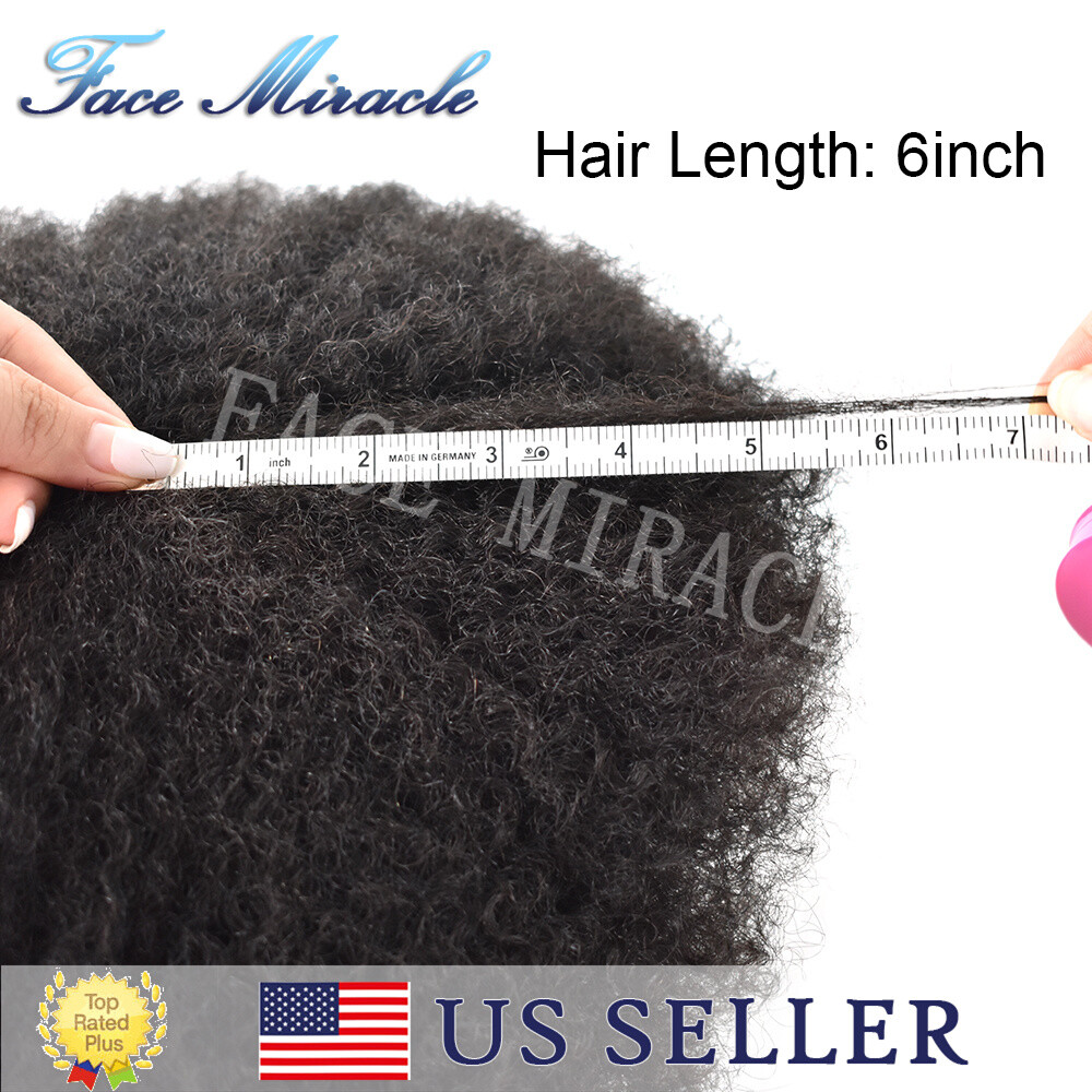 Afro Toupee for Black Men Kinky Curly Hair Units for Man Brazilian Human Hair