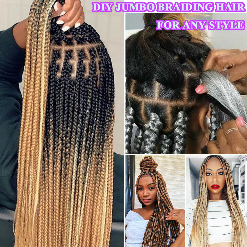 High Quality Box Braids Jumbo Braiding Hair Extensions 24inch Afro Twist Ombre H