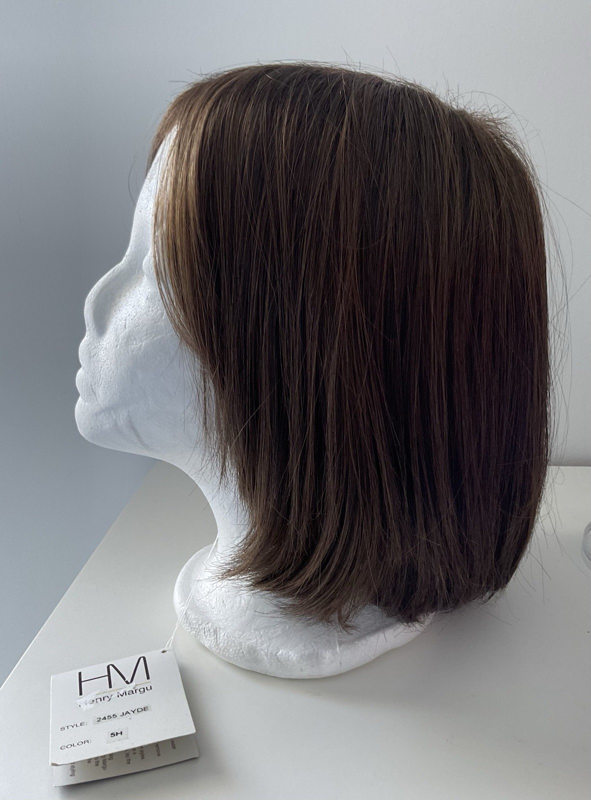 Henry Margu Jayde Bob Wig In 5H Dark Brown With Strawberry Highlights NWT
