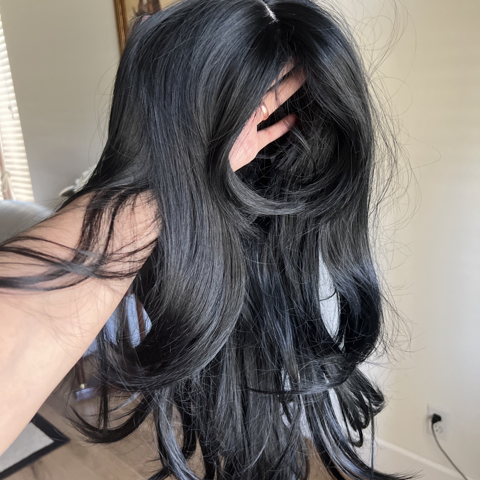 ombre wig Black 22 Inch Synthetic Hair