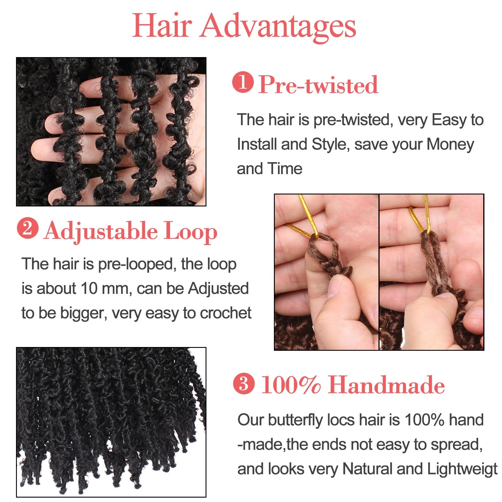 30 Inch Long Butterfly Locs Crochet Hair 6 Packs Distressed Locs Crcoeht Brai…