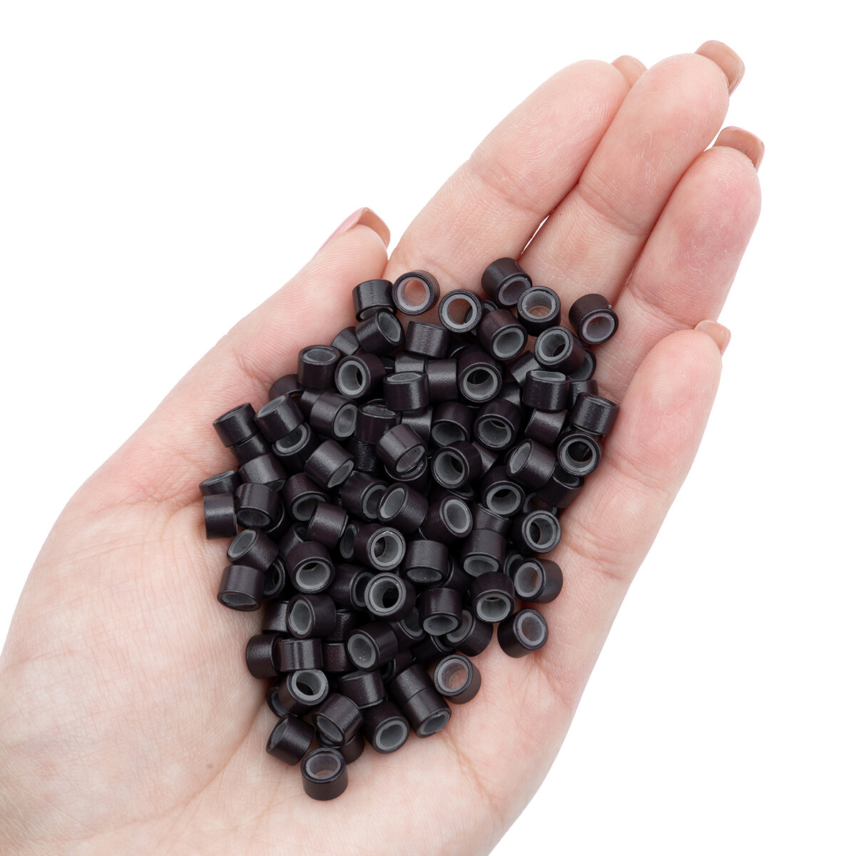 Silicone Lined Micro Nano Ring Beads FOR I Tip Human Hair Extensions 5-6mm Packs