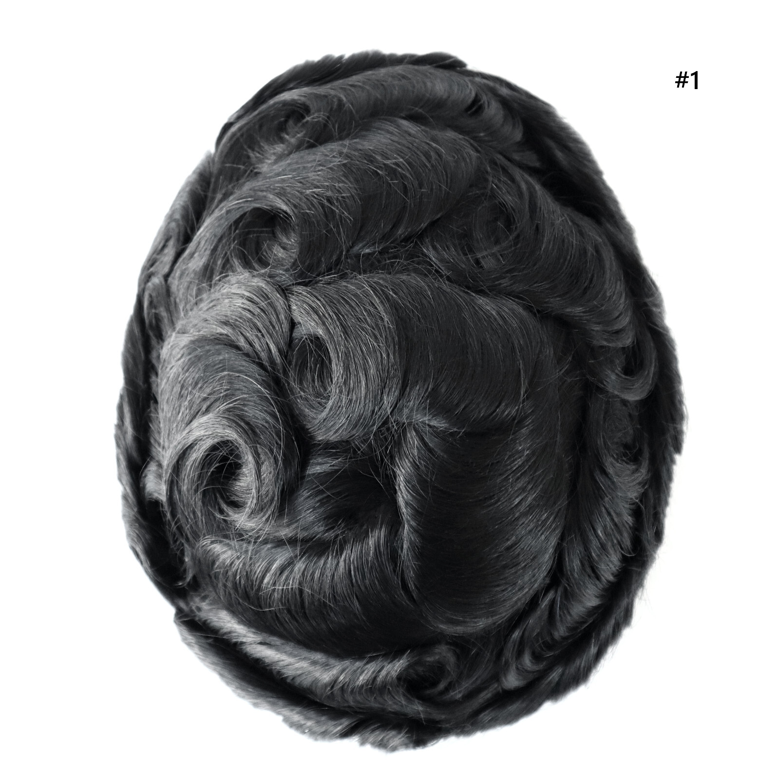 Toupee for Men Human Hair Replacement System Poly Skin Gent Hairpiece 8×10