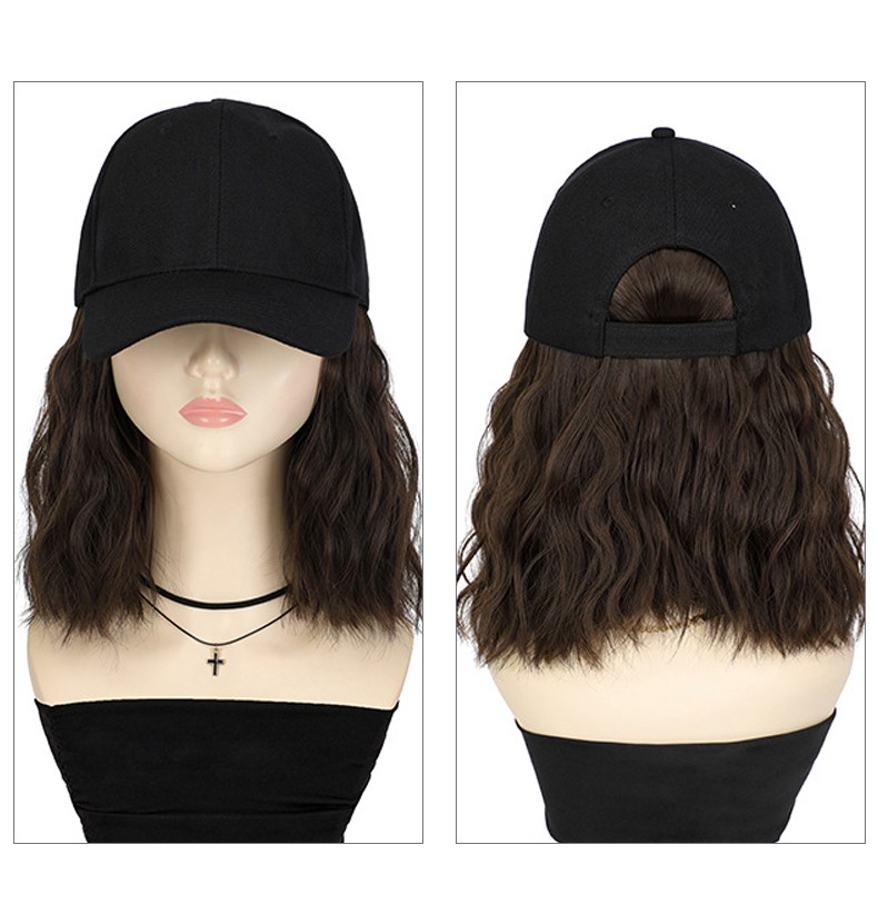 Women Baseball Cap Hat Wig Hairpiece with Short Curly Casual Daily Wear Dating