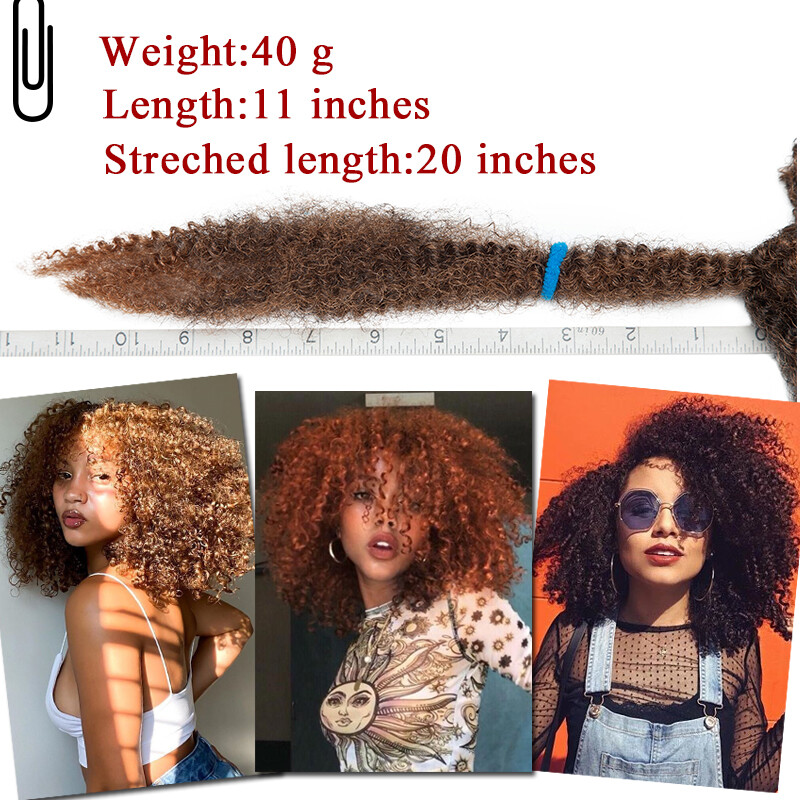 Afro Kinky Bulk Hair Extensions Braiding Bundle Twist Curly Braids 11 inch Short