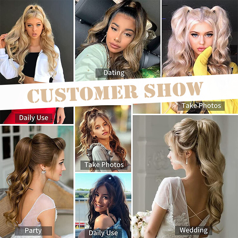 200g Real As Human Thick Drawstring Ponytail Clip In Hair Extension Pony Tail US