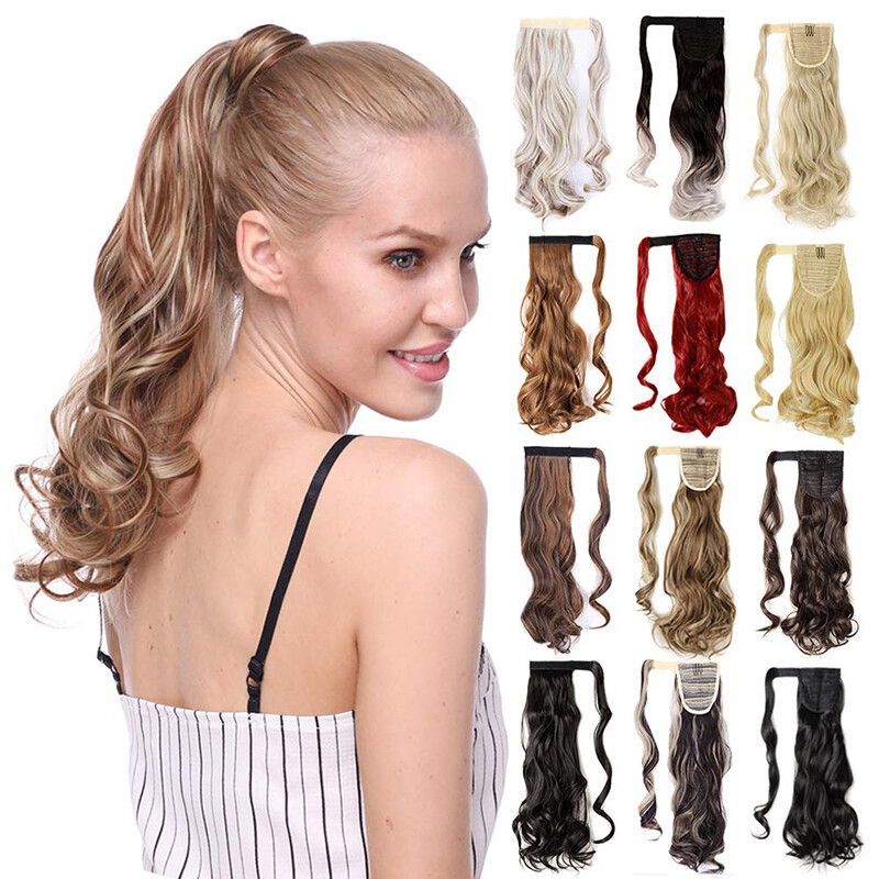 US Long 1 pcs Magic Ponytail Extensions Hair Extension Real Wrap Around Ponytail