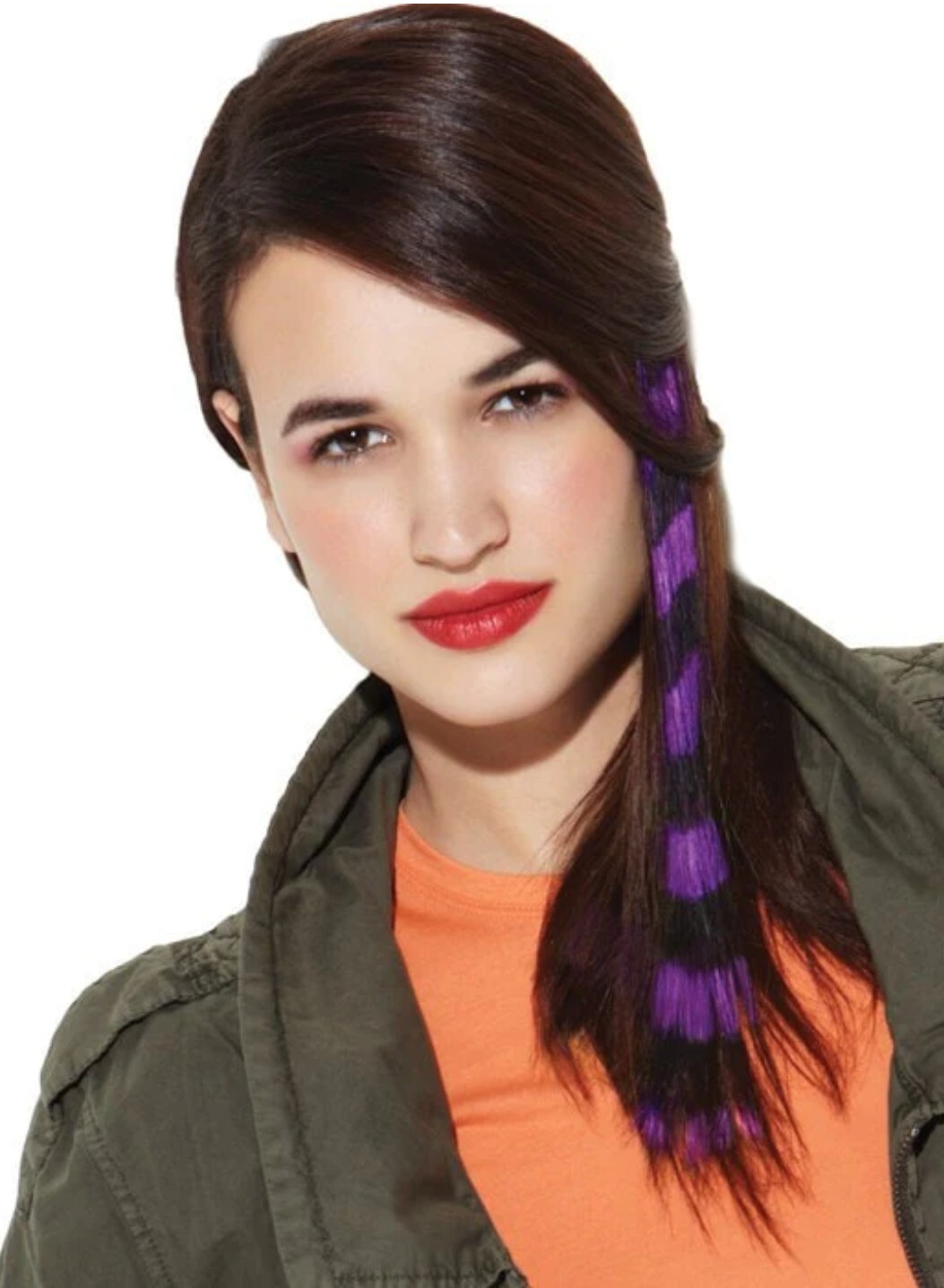 38 PCS – Assorted Colors- HAIR U WEAR CLIP-IN  BRIGHT STRIPES – 16 IN EXTENSIONS