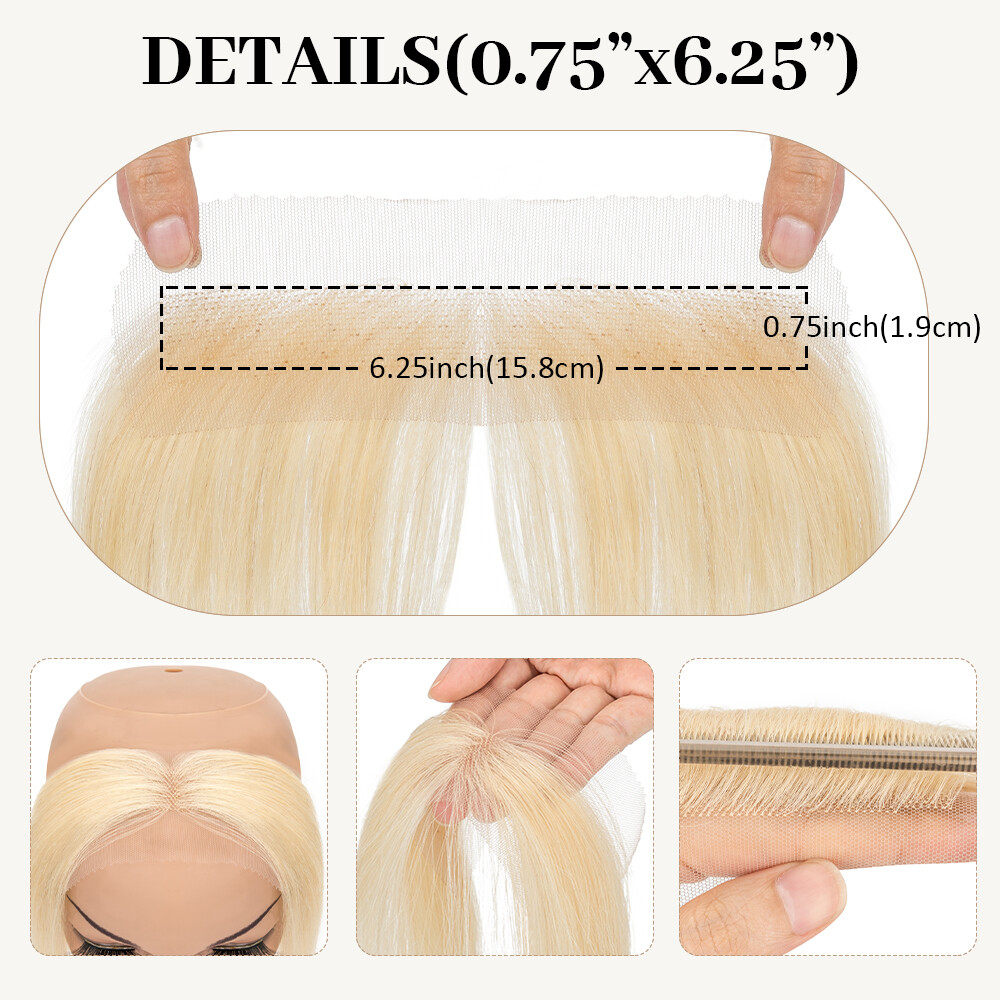 Free Part Full Lace Hairpiece Topper Human Hair Piece Patch 0.75″x6.25″ 1.5″x11″