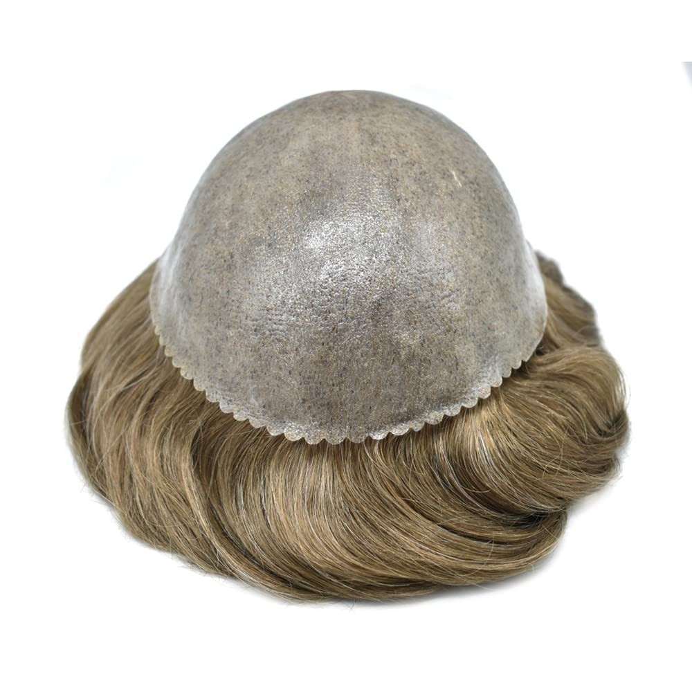 Men Replacement Hair System Full Poly Thin Skin Mens Toupee Hairpiece US