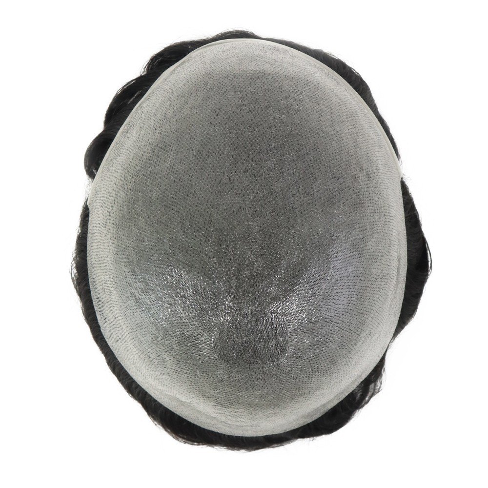 Mens Toupee Human Hair Replacement System 0.04mm Super Thin Skin Hairpieces 7×9