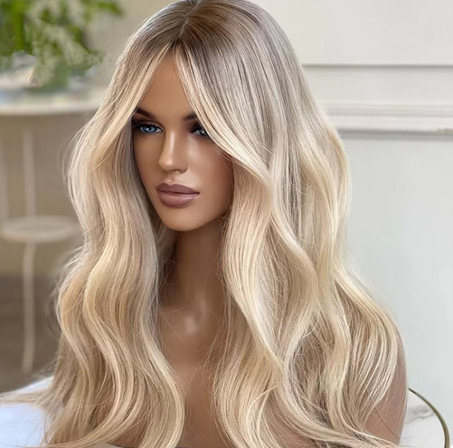 Body Wave remy Human Hair Ombre Honey Blonde 13×4 Lace Front Wig pre plucked