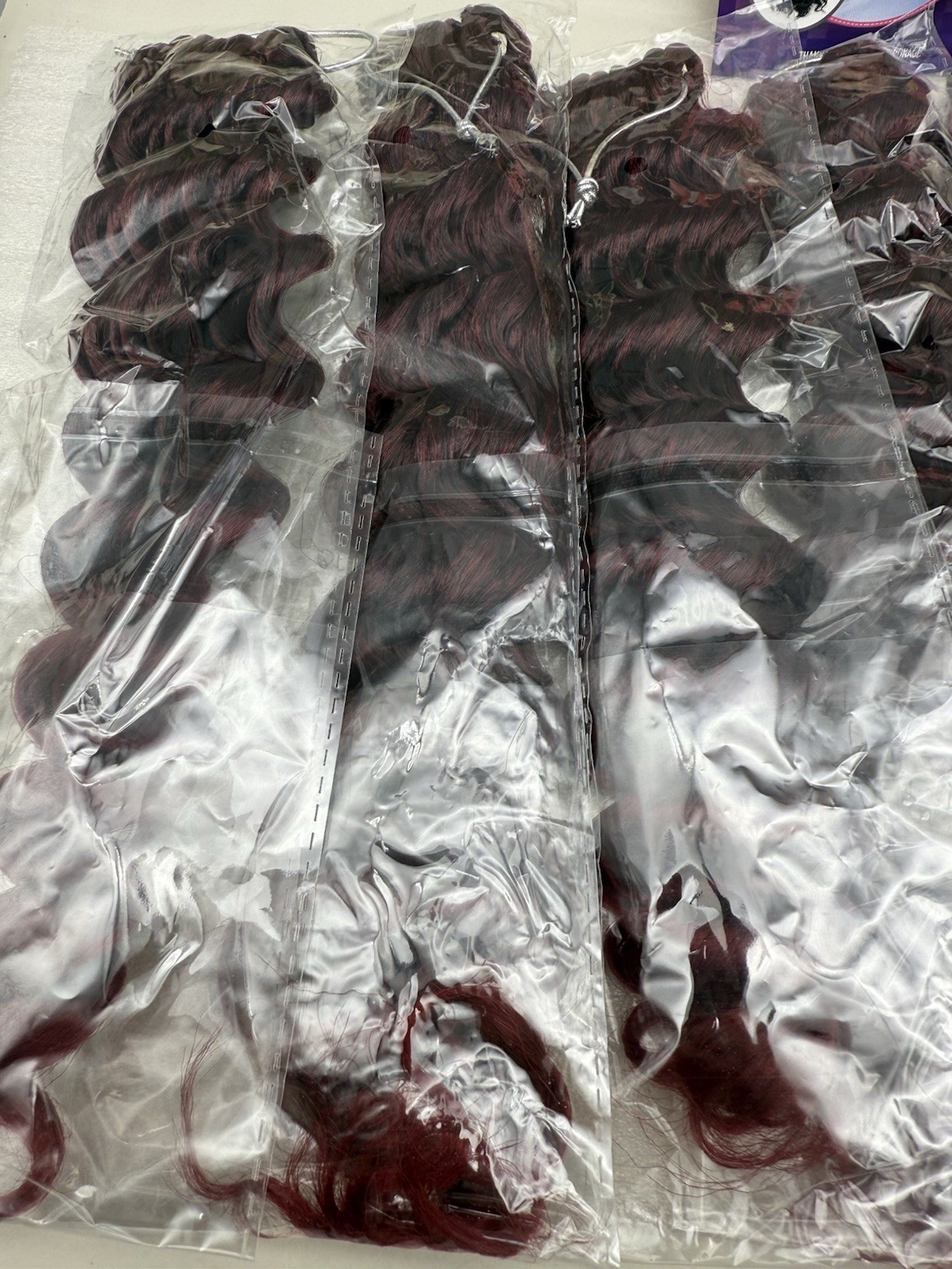 100% HandMade Deep Wave Crochet Hair Deep Curly Extensions 11″ Burgundy Red READ