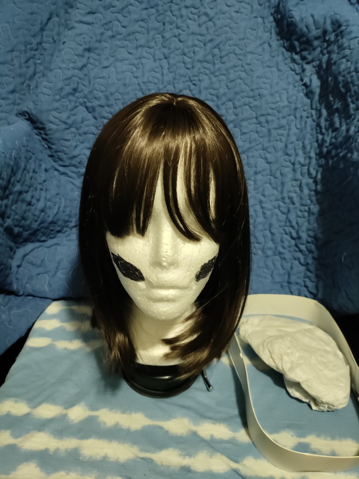 Brown Synthetic Wig 12in Straight Classic Mash Cap