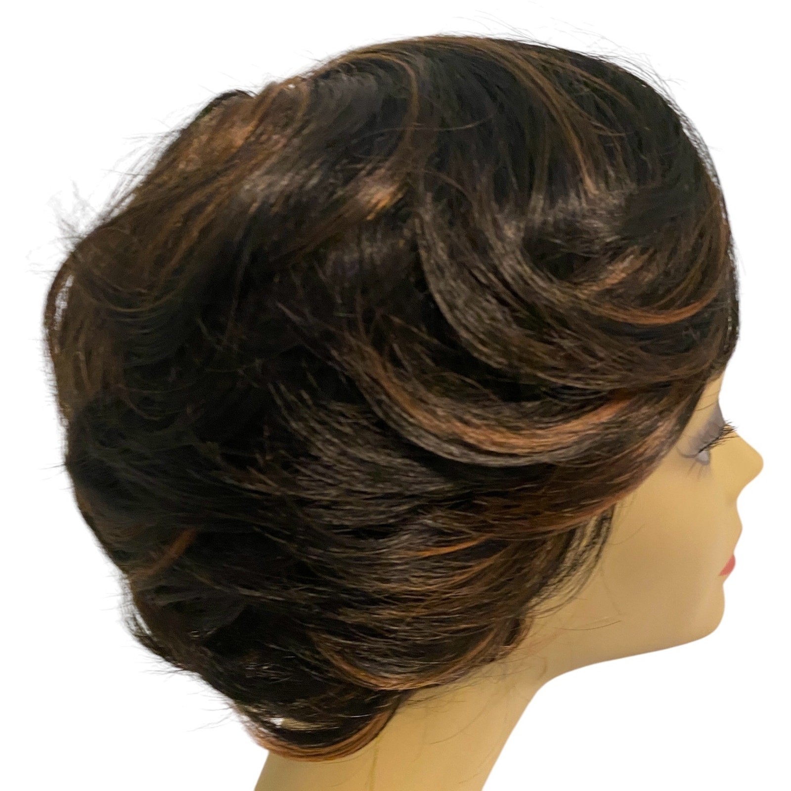 ASHRO 6935059 Soft Wavy Wig Synthetic Dark Brown Copper Heat Resistant Avg NWT