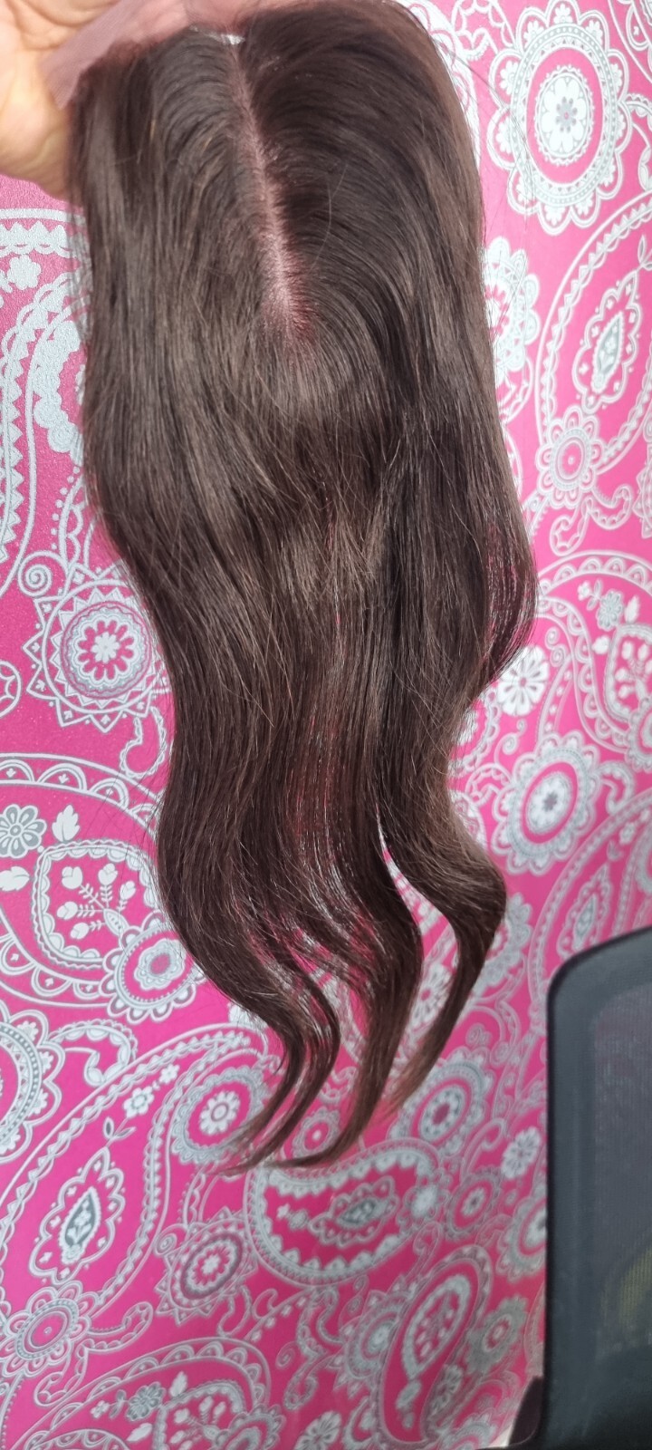 18INCH BRAZILIAN VIRGIN HAIR STRAIGHT 5X5 WIDER SILK BASE CLOSURE DARK BROWN 2#