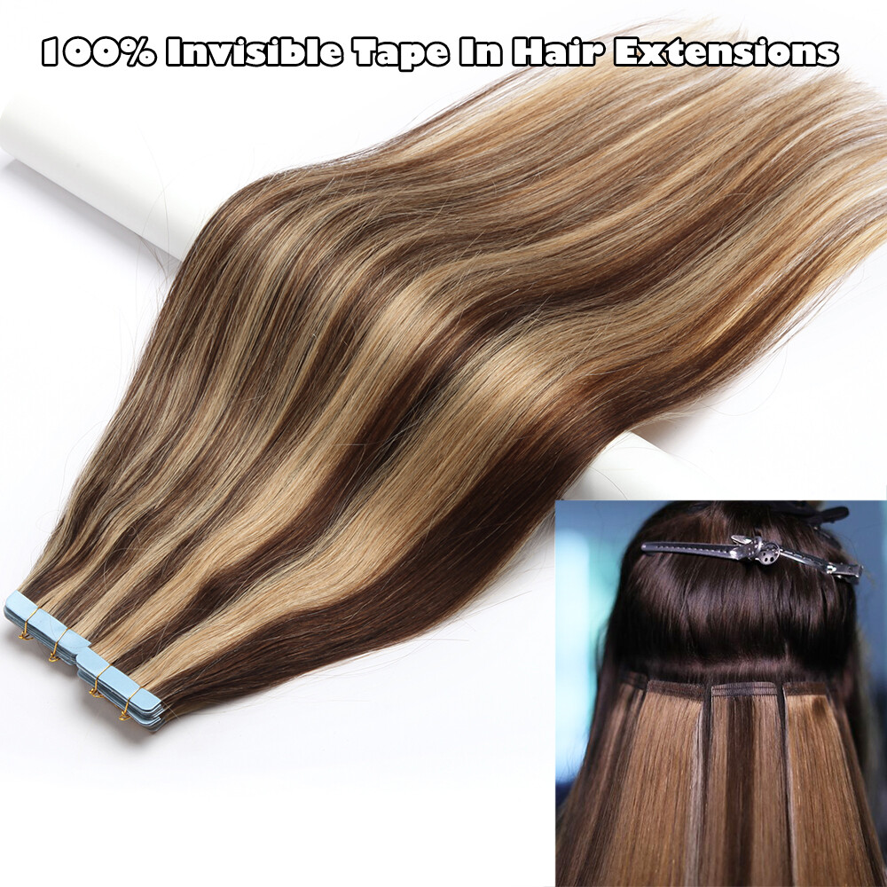 Invisible 150G Glue Skin Weft Tape In 100% Remy Human Hair Extensions Thick SALE