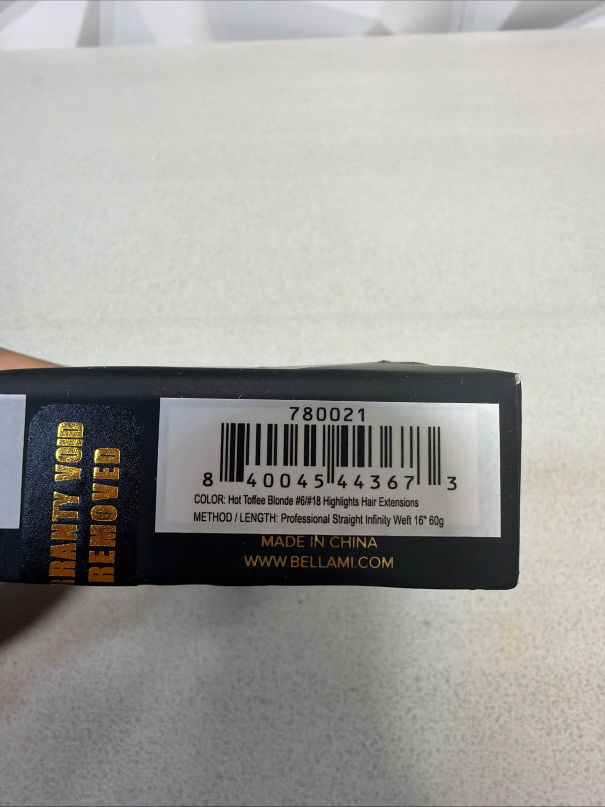 BELLAMI INFINITY WEFT Color HOT TOFFEE BLONDE #6/18 Highlights 16in -60g