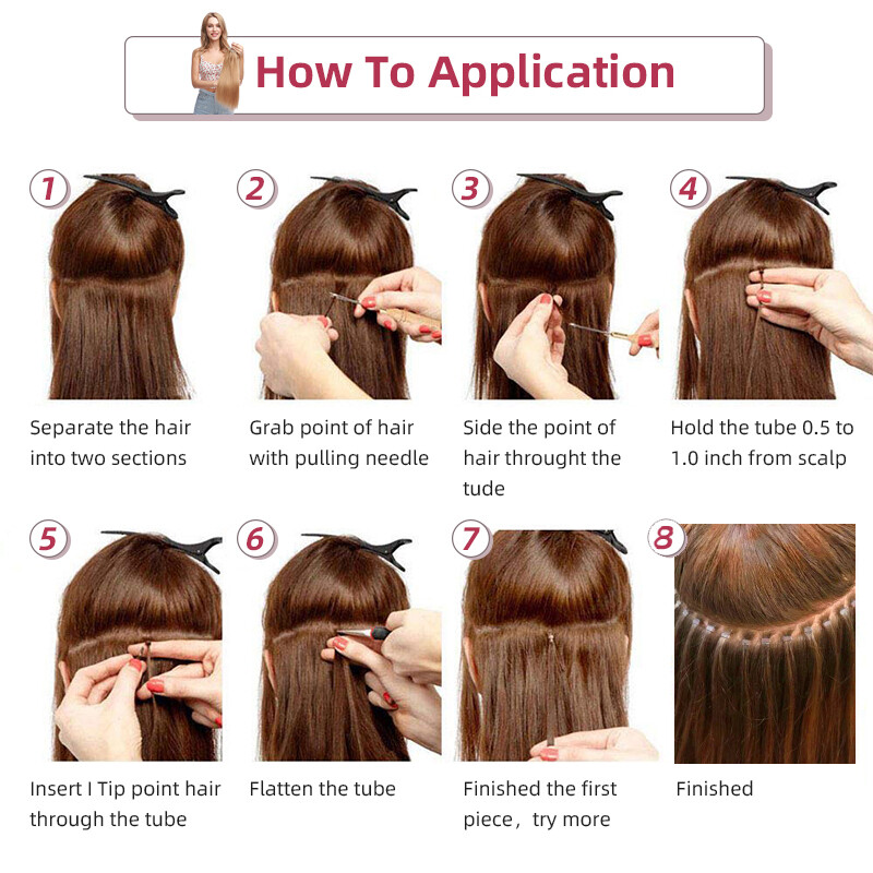 CLEARANCE Micro Loop Ring Beads 100% Remy Human Hair Extensions 1G/S Thick Ombre