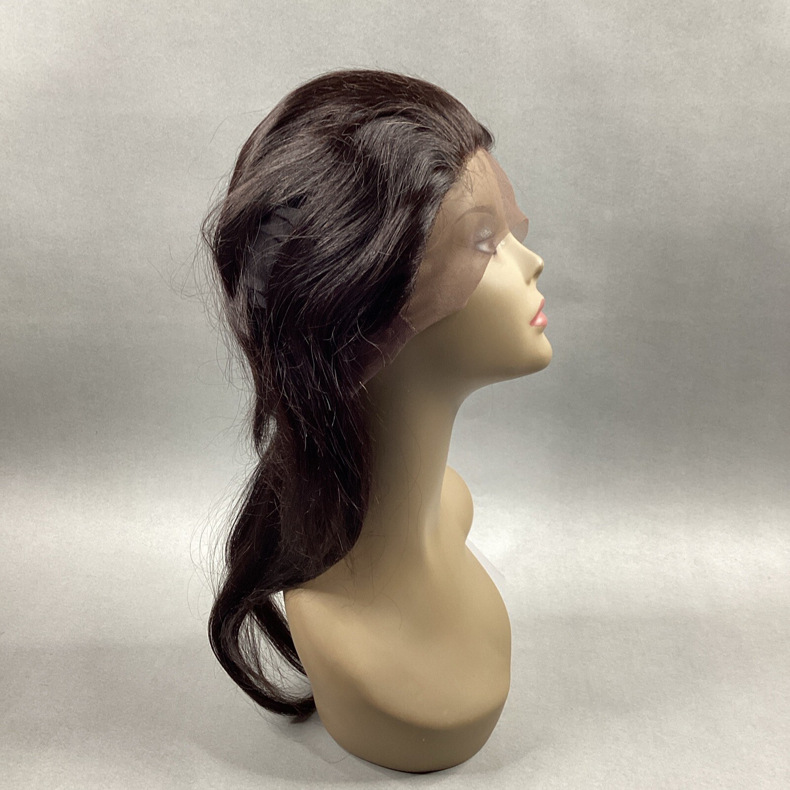 Straight 12” #Natural Black 100% Human Hair 360° Full Cap Lace Frontal