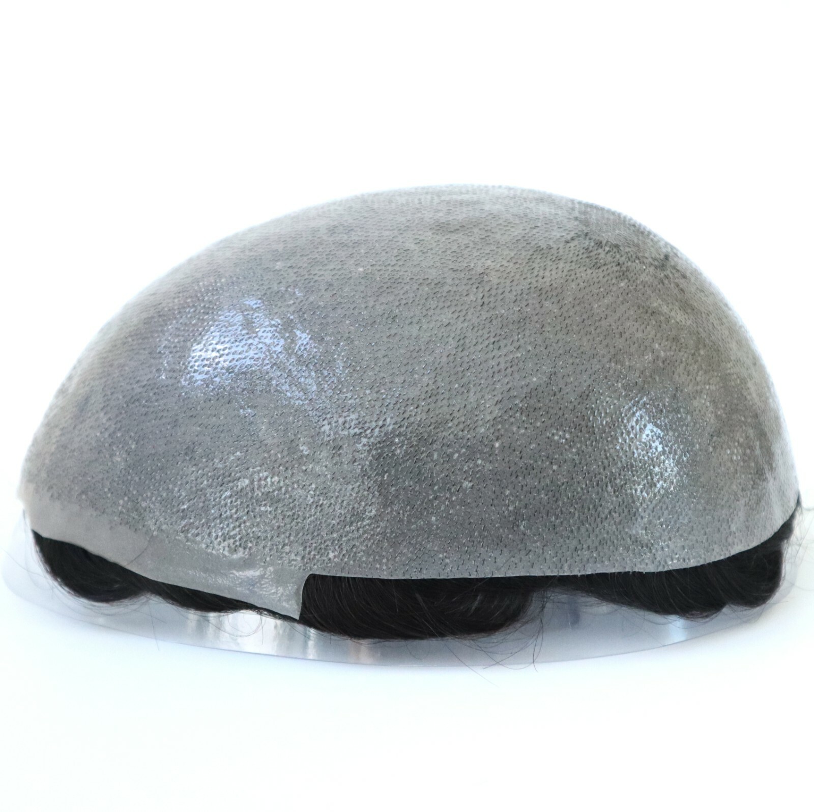 Natural Mens Human Hair Replacement System Thin Skin V-loop Toupee Hairpiece #1B