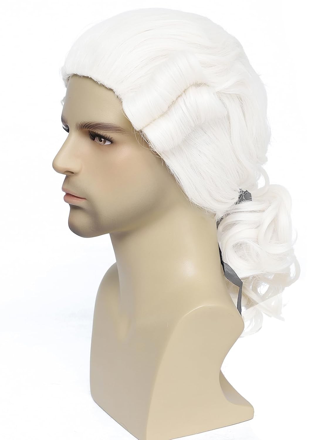 Men’s Colonial Wig George Washington Costume Wig Adult 18th Century Gentleman Wi