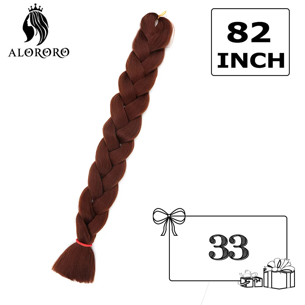 Alororo Synthetic 82 Inch Jumbo Braid Hair High Temp Fiber Purple Red