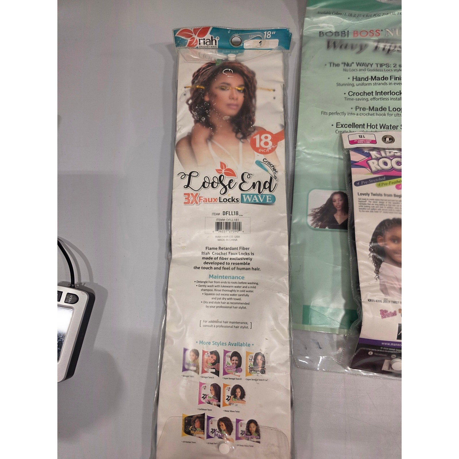 Lot of Crochet Hair Weave Bundles & Hair Accessories for Braiding Locs