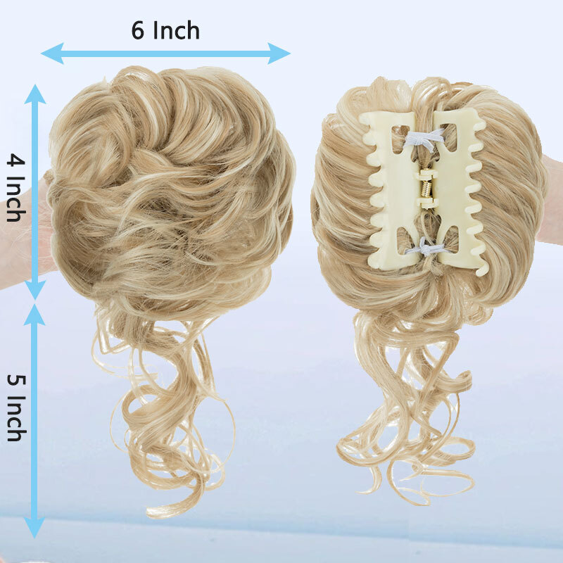Jaw Claw Clip Large Messy Bun Scrunchie Hair Piece False Updo Hair Extensions US