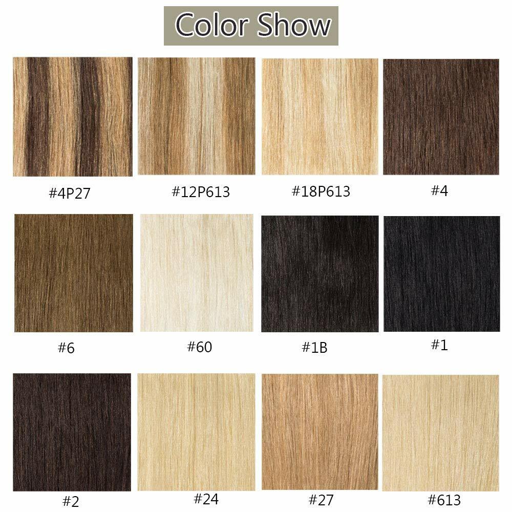16″-26″ Invisible Wire In Human Hair Extensions Loop Line Wavy Hair Easy To Wear