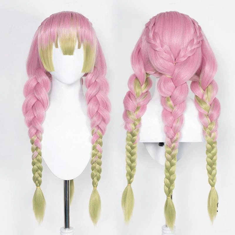 Demon Slayer: Kimetsu no Yaiba Kanroji Mitsuri Cosplay Wig Hallowen Braided Hair