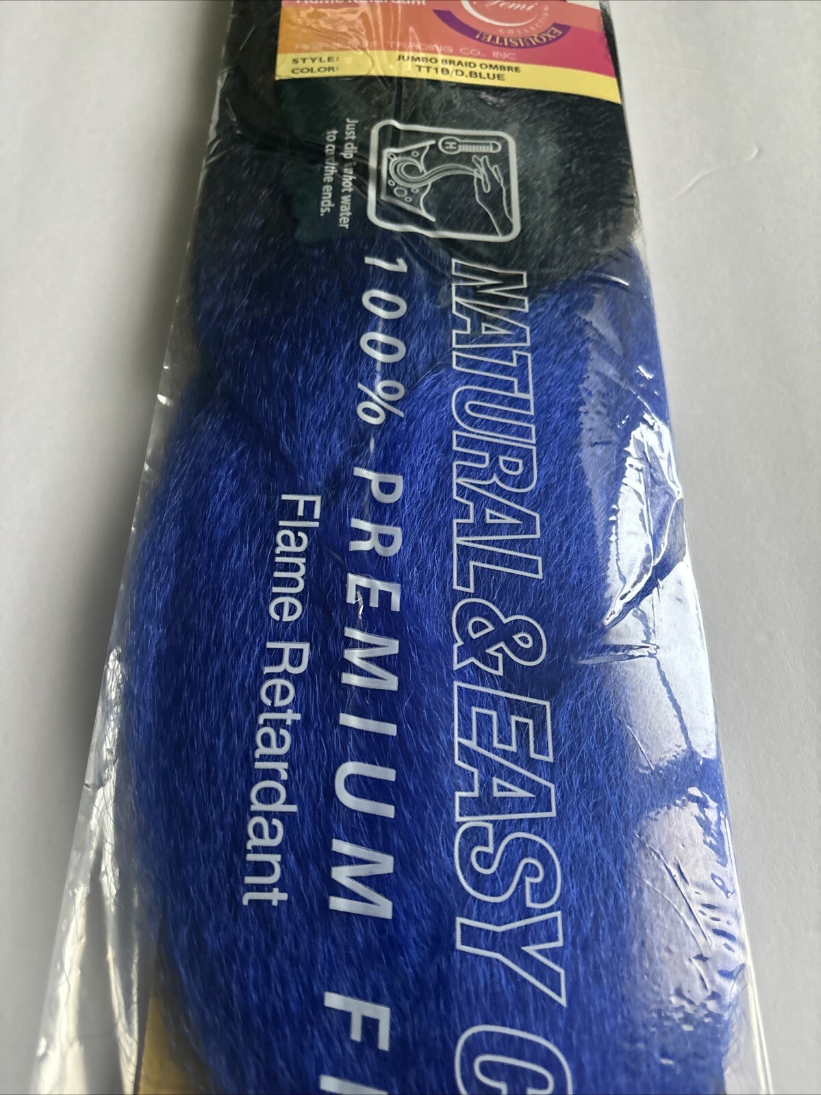 jumbo braid premium soft hair. Remy Feeling Blue Colored Ombré TT1B/D.plum