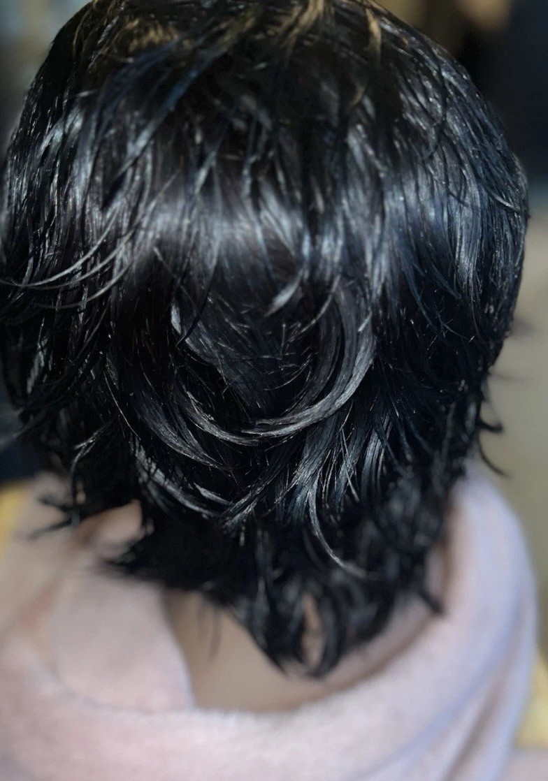 HD 100% BRAZILIAN-HUMAN HAIR WIG FREE PART #1 PIXIE LAYERED CUT MONO CAP -NEW