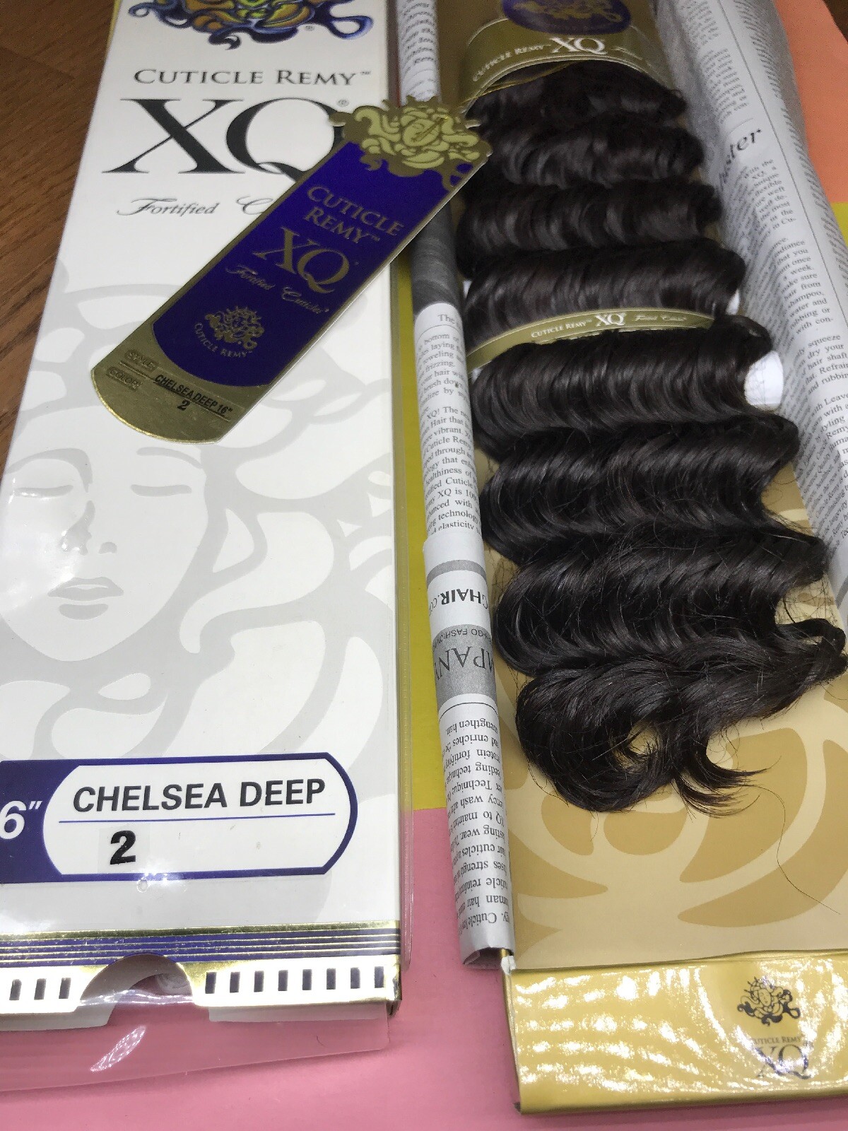 XQ CUTICLE REMY YAKY 100% HUMAN HAIR WEAVE_CHELSEA_DEEP_WAVE_16″_#2