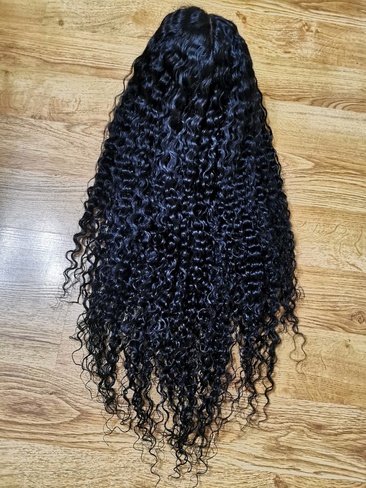 Mayde Beauty Quality Sexy 28” Deep Curly Virgin Human T Front Lace Hair Wig 1B