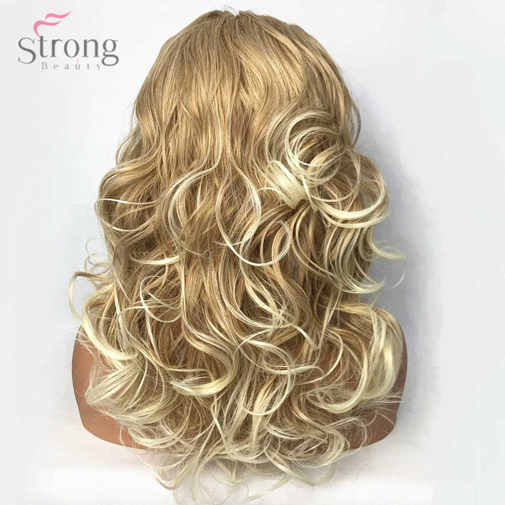 Women’s Headband Wig Synthetic 3/4 Hair Blonde Long Curly Natural Wigs Capless