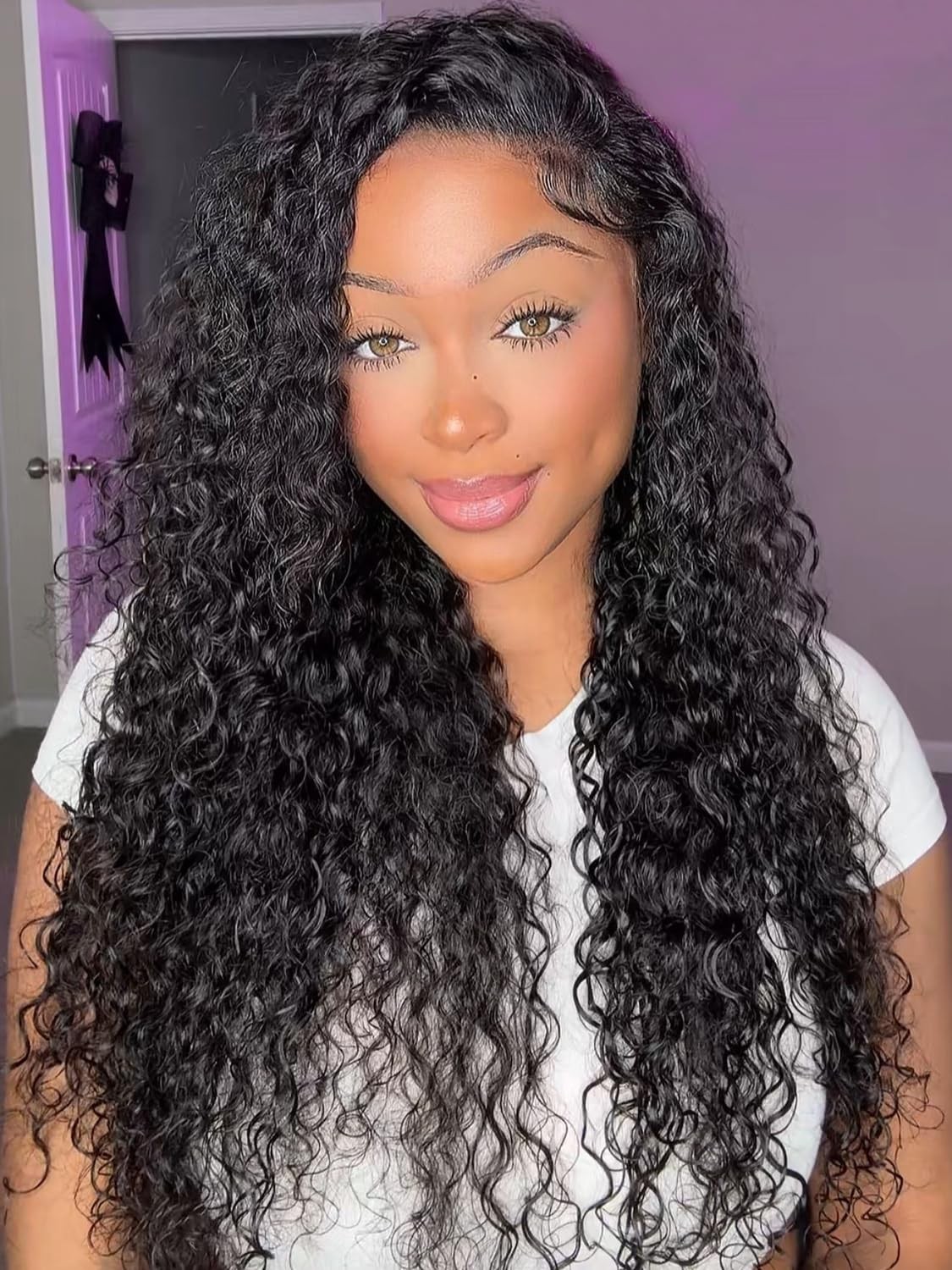 V SHOW Hidden Strap 360 Lace Front wig Human Hair with Water wave Glueless Wi…