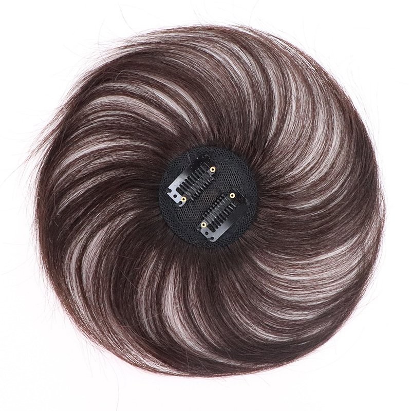 Silk Base Clip In Human Hair Toppers Loss Thin Hair Top Replacement Straight USA